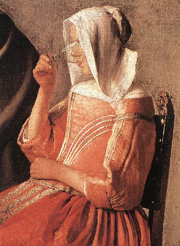 VERMEER VAN DELFT, Jan A Lady Drinking and a Gentleman (detail)  edte